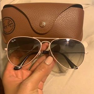 Baby pink ray ban aviators